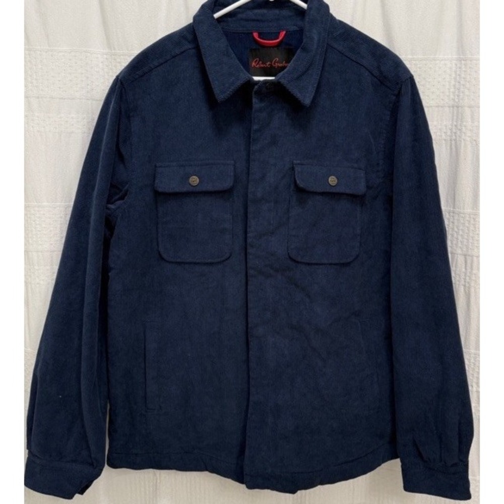 NWT Robert Graham $298 Navy Blue Quilted Corduroy Coat Jacket RGF21R12 Mens XL